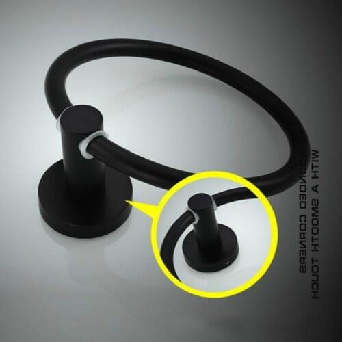 Anti-collision Stainless Steel Individual Design Wall Mounted Towel Ring Bathroom Accessories Round Holder Rack Hanger E11787