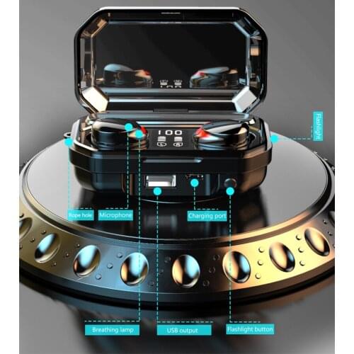 TWS Wireless Earphones Bluetooth Headphone 5.1 9D Bass Stereo Waterproof Earbuds Handsfree Headset gaming With Microphone