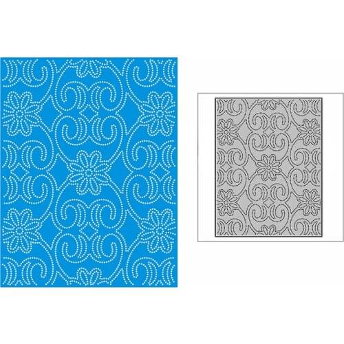 New Dotted Folk Flower Lace Background Plate Craft Embossing Mold 2021 Metal Cutting Dies for DIY Scrapbooking Album Card Making