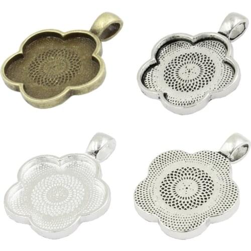 Fit 25mm Flower Cabochons Summer Fashion Cameo/Glass Frame bezel Settings Tray blank DIY Accessory Making 5pcs/lot K05146