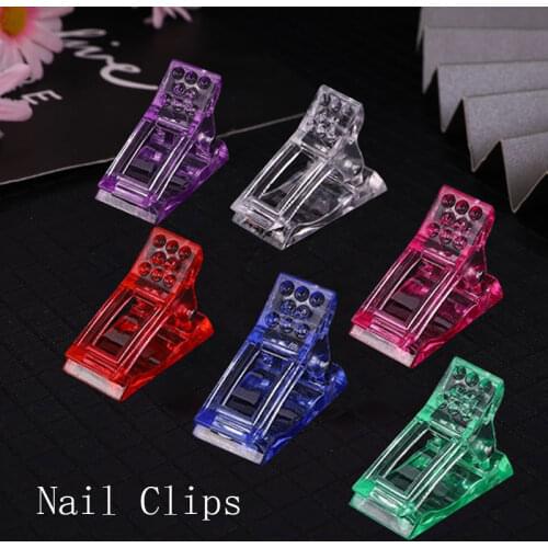 Nail Art Transparent Crystal Clip For Finger Extension Nail UV Gel Fixed Nail Mold Professional Nail Product Nails Clips
