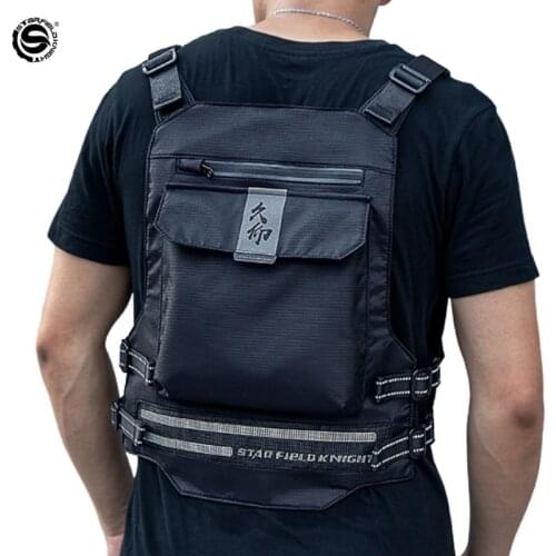 Knight Vest Functional Multi-Pocket Motorcycle Vest LED Night Reflective Cycling Jacket Summer Motocross Protective Safety Vest