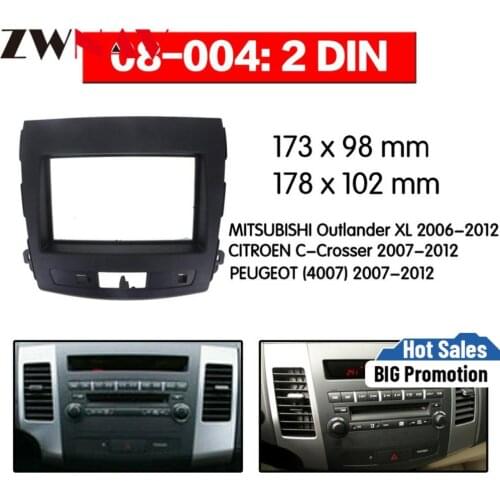Car DVD Player frame For 2006-2012 Mitsubishi Outlander 2DIN Combination Auto AC Black LHD RHD Auto Radio Multimedia NAVI fascia