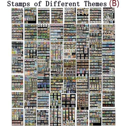 Different Themes Stamps Collection, Each Theme 50 Different Stamps, Used with Post Mark, World Real Postage Stamp, Plan B