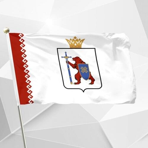 Russia Mari El Flag 150X90cm (3x5FT) 120g 100D Polyester Double Stitched High Quality Banner Ensign Free Shipping