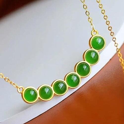 Fairy Clavicle Chain Womens Simple Graceful Mori Natural Jasper Necklace Womens Simple S925 Sterling Silver for Girlfriend