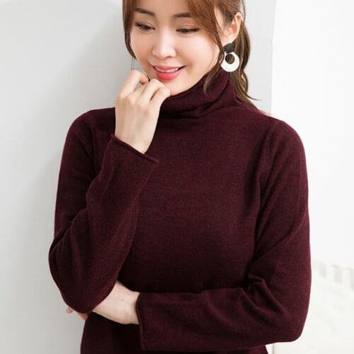 Women Sweater Merino Wool Turtleneck Sweater Autumn Winter Warm Soft Ladys knitted Pullover Women Cashmere Sweater Women Tops
