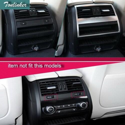 Tonlinker 1 PCS Car DIY ABS Matt Rear-seat Air Conditioning Vent Light Box Cover Case Stickers for Bmw 5 Series 520li 525li