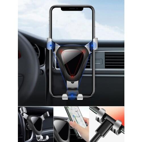 Universal Car Phone Holder Mount Gravity Triangle Firm Mobile Support 360-Degree Adjustable Hands-free Auto Stand Accessories