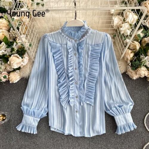 Женские шифоновые рубашки Young Gee China At AliExpress