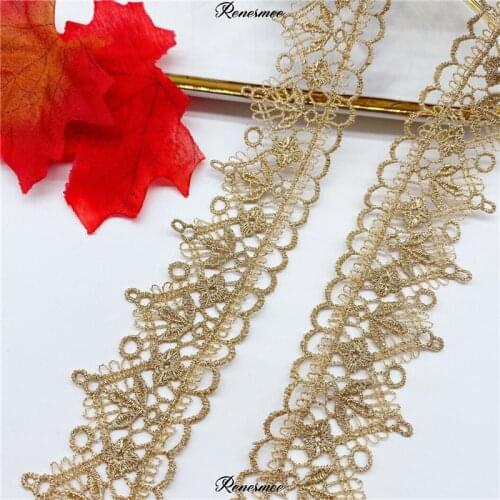 10Yards New gold line code Lolita polyester womens accessories in stock lace trims accessories embroidery lace 1.9/ 3.7cm