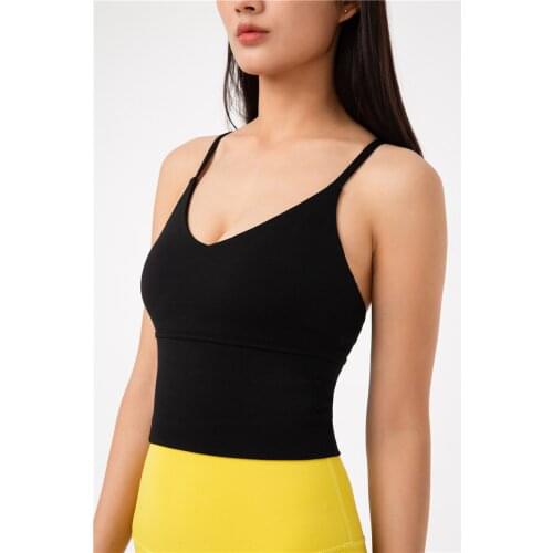 2020 Tops Push Up Training Gym Tank Top Soft Nylon Workout Fitness Bras Crop Tops Women Plain Running Sport Bras