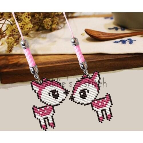 ZSMX74 Stich Kits Phone Key Bag Hanging Accessories Craft Needlework Embroidery Counted Cross-Stitching Kit Homefun Cross Stitch