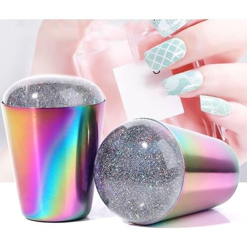 1Pc Nail Art Seal Silicone Transparent Handle French Transfer Belt Scraper Laser DIY Symphony Nail Decorate Creativity Mold Tool