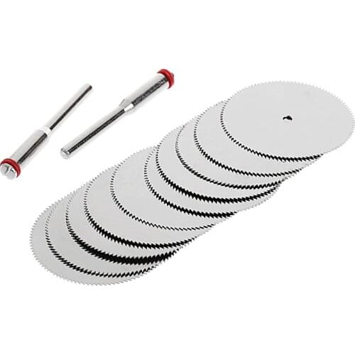 2020 New 10 x 32mm Wood Saw Blade Disc + 2 x Rod Dremel Rotary Cutting Tool