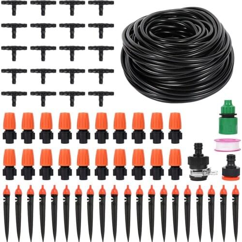 25M DIY Drip Irrigation System Automatic Watering Garden Hose Micro Drip Spray Self Watering Kits with Adjustable Drippers