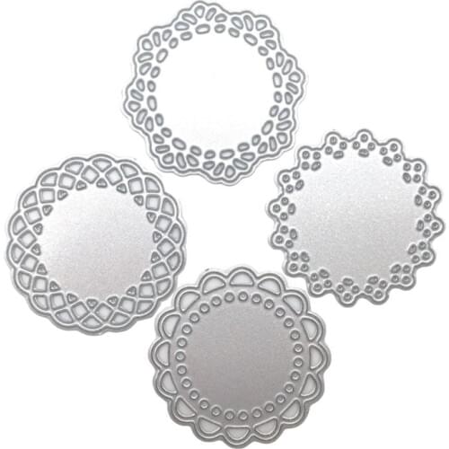 4Pcs Mini Lace Doily Circle Metal Cutting Dies Scrapbooking Craft Dies Making Paper Art Diy Embossing