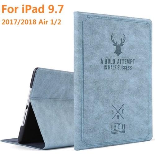 9.7'' Cartoon Case for iPad 2017 2018 9.7 Air 1 Air 2 Case Cartoon Deer Smart Flip Stand Cover for iPad 2018 5th 6th Smart Case