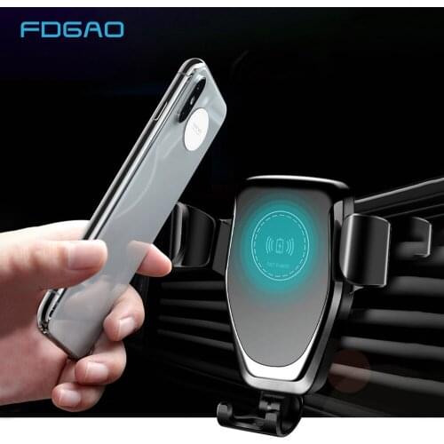 FDGAO 10W Fast Charging Qi Wireless Charger Car Mount Gravity Air Vent Phone Holder for iPhone 11Pro XS XR X 8 Samsung S20 S10