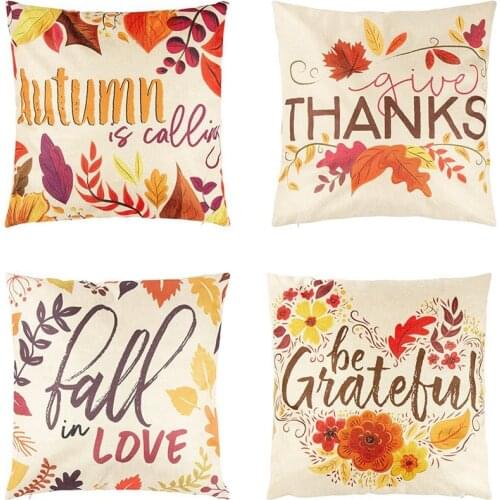 Thanksgiving Throw Pillow Covers Colorful Decorative Couch Throw Pillow Cases, Country Style Home Decor Cushion Covers