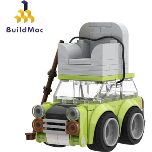 Buildmoc City Car Movie Speed Chumps Bean With Sofa Car MOC Building Block Bricks Creator Green Truck DIY Toys For Children Gift