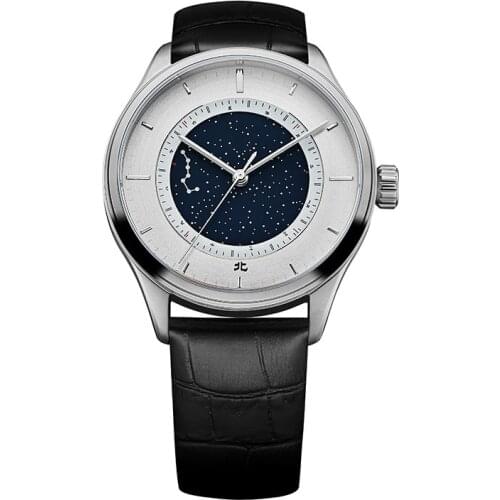 Seagull Automatic Watch Starry Sky Month Indicator Sea-Gull Sapphire Crystal Leather Strap Mechanical Mens Watch 819.12.4000