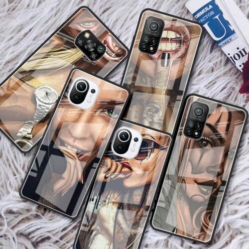 Tempered Glass Case For Xiaomi Mi Poco X3 NFC 10T Pro Note 10 Lite 9T 11 CC9 F3 Luxury Phone Cover Shell Cool Tattoo Girl Funda