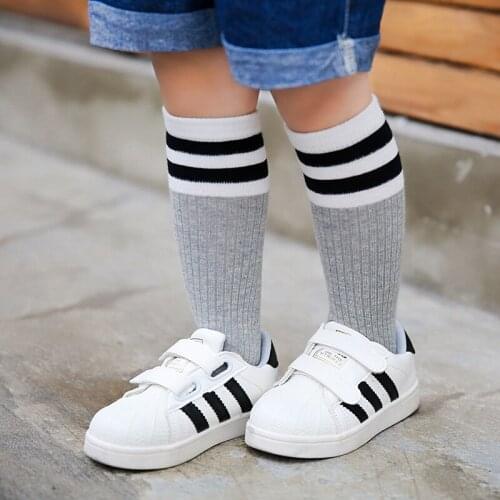Children Knee High Long Socks For Baby Girls Boys Print Kids Socks Cotton Blend Striped Student Sock Child Boy Spring/Autumn