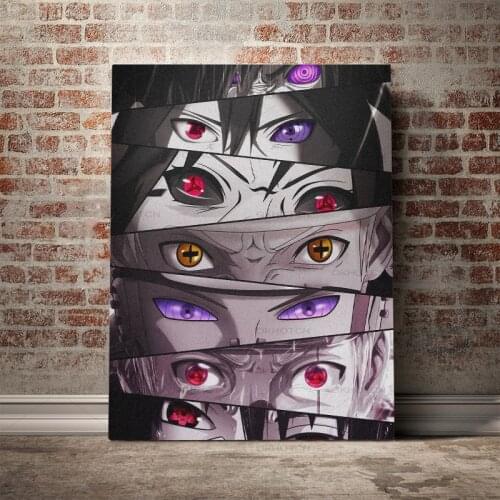 Eyes Sharingan Rinnegan Poster Wooden Canvas Wall Art Decoration Prints for Living Room Home Frame Decor Painting No Frame