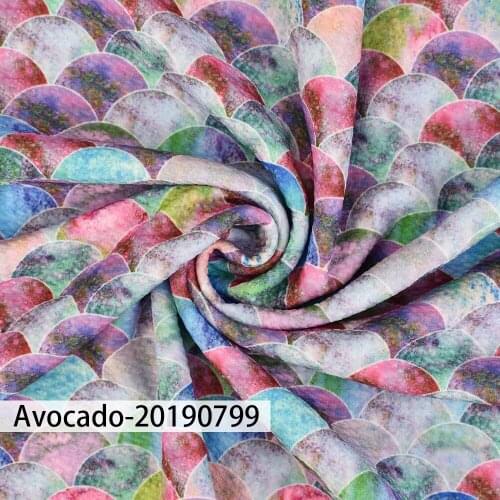 Huangtao Diy 50X150cm Brand Color Fish Scales Cartoon Character Pattern Custom Liverpool Bullet Fabric No MOQ Polyester Fabric