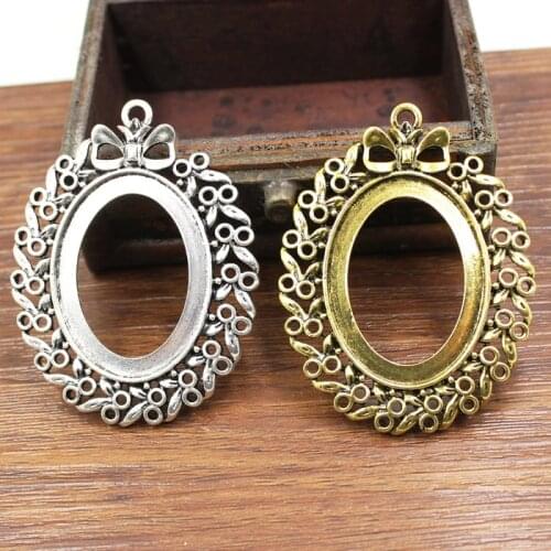 Fit 29.5x39.5mm Cabochons Summer Fashion Cameo/Glass Frame bezel Settings Tray blank DIY Accessory Making 5pcs/lot K02600