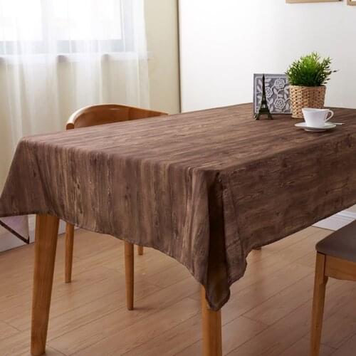 Wood Grain Oilcloth Tablecloth Rectangular Table Cover Waterproof Cloth For Kitchen Dining Board Placemats