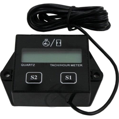 Motorcycle Counter Universal Bike ATV Engine Digital Tach Hour Meter Tachometer Gauge