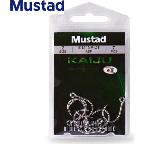 Mustad 10121 KAIJU Carbon Steel Single Circle Fishing Hook Fly Fishing Jip Barbed Carp Hooks Sea Tackle Accessories