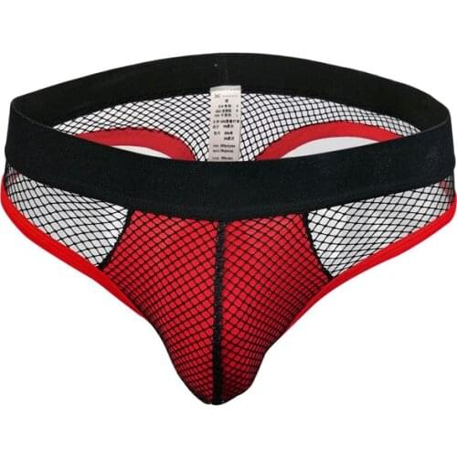 Men Sexy Transparent Penis Pouch Underwear Fishnet Mens Lingerie T-back Thongs G-strings Gay Jockstrap Sissy Tangas Mens Thongs