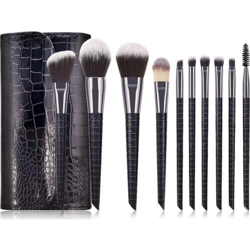 10Pcs Makeup Brushes Set With Bag White Handle For Eyeshadow Big Flame Blusher make up Brush kit Powder Foundation