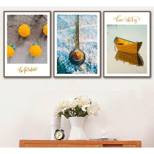 Unframed Palaces Ship Sea Landscape Wall Art Canvas Spray Painting Wall Art Print Nordic Poster Wall Pictures