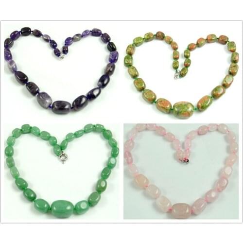 Natural stone Quartz crystal lapis lazuli labradorite Gravel Stone Beaded pendant Necklaces Women Boho Choker Power Jewelry