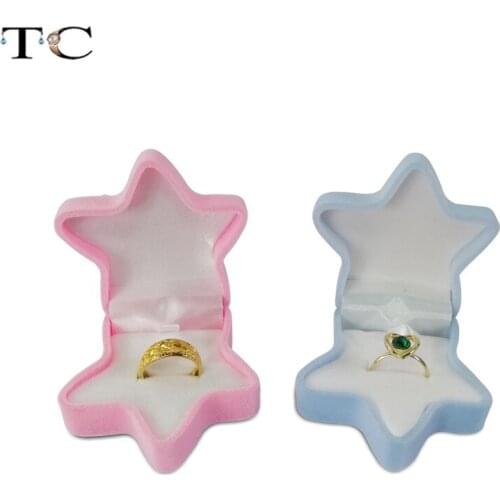 2019 New Velvet Ring Box Starfish Surprise Earring Box Carrying Case Gift Fashion Case Jewelry Display Packaging