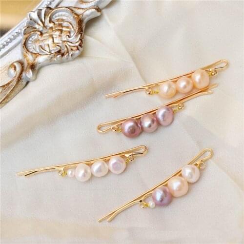 New Arrival Baroque Style Natrual Freshwater Pearl Barrettes Hair Clips For Women Vintage Hair Accessories Hairpins Wholesale