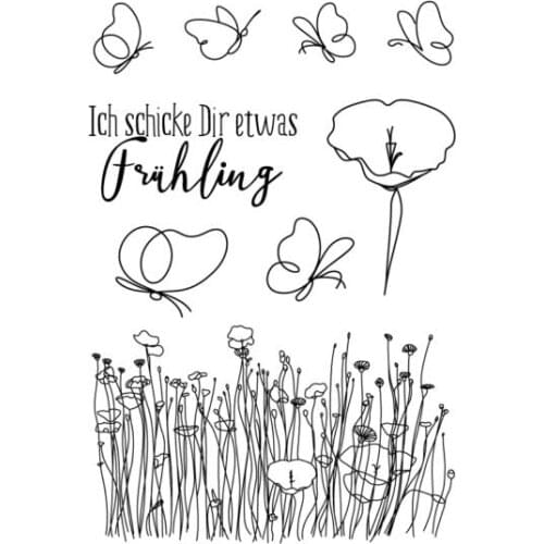 Grass butterfl Transparent Clear Silicone Stamp/Seal for DIY scrapbooking/photo album Decorative clear stamp sheets A233