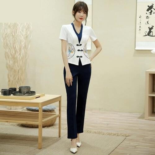 Work Clothes Summer Work Suit Clothing Hairdresser Beautician Uniform Salon Hotel Uniform Reception