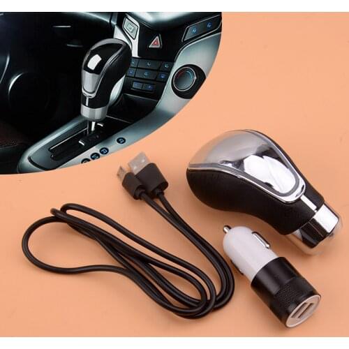 3pcs/Set Touch Activated Sensor Control Red LED Light USB Charge Gear Shift Knob Handle for Less Than 12mm Screw Stick Cars