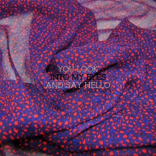 Silk Georgette Chiffon Fabric Dress Navy Blue Red Flower 100% Spring Summer Thin Skirt Scarf DIY Patchwork Tissue