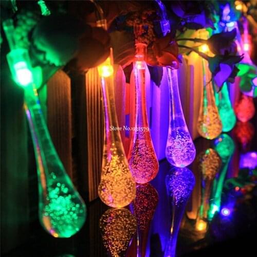 3M 30 LED Fairy String Lights Lamp Waterdrop Battery Operated Crystal Bubble Water Drop Christmas Xmas Wedding Garden Decor