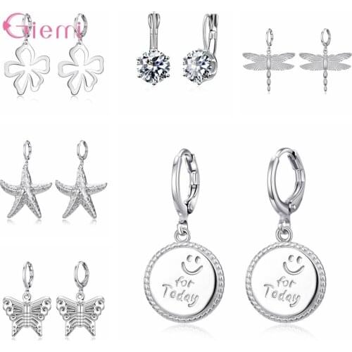 Temperament Animal Jewelry For Women Girl Trendy 925 Sterling Silver Plant Leaf Starfish Drop Earrings Gifts Wholesale