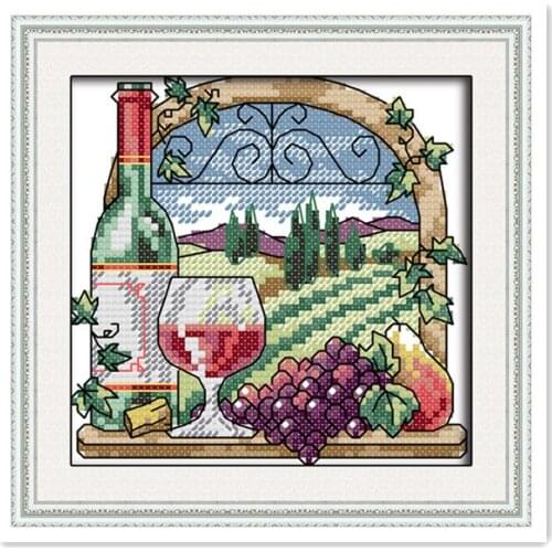 11CT printing cloth 14CT white cloth hand-embroidered wine estate small furniture fabric wall stickers decorative paintings