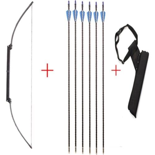 40 Lbs Outdoor Folding Bow With 6 Arrows Archery Hunting Arrow Set Archery Hunting Bow Handle Aluminum Alloy