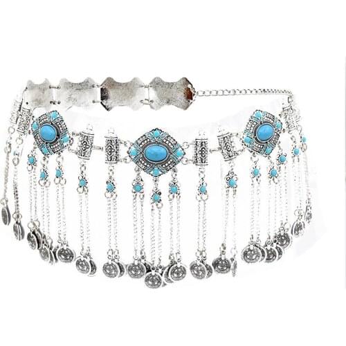 Bohemian Retro Tassel Waist Chain For Ladies Metal Belly Dance Waist Chain Ethnic Style Coin Pendant Party Jewelry