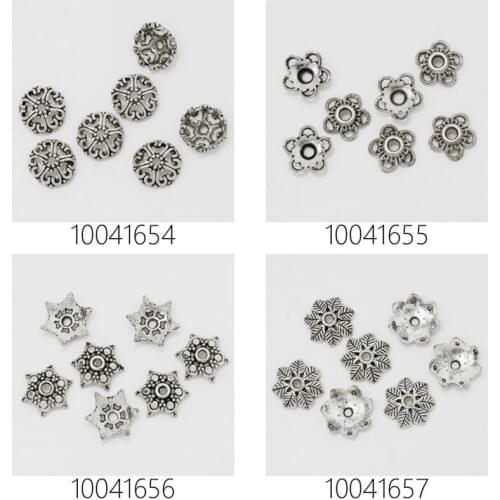 Lots of 50pcs vintage beads cap,filigree beads cap,end cap,flower spacer metal beads,antique silver-100416-2